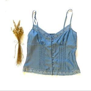 100% Silk Cami Baby Blue